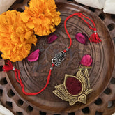 Vriksham Rakshabandhan Sliver Plated Designer Shiv Name Rakhi-RB181